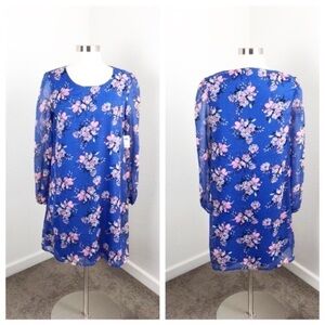 NEW Charlotte Russe cobalt blue floral shift dress